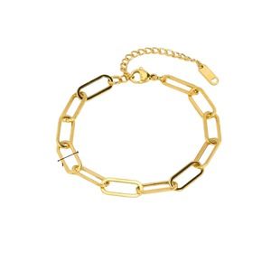 SHARLENE Paper Clip Chain Yellow Gold Chain Bracelet